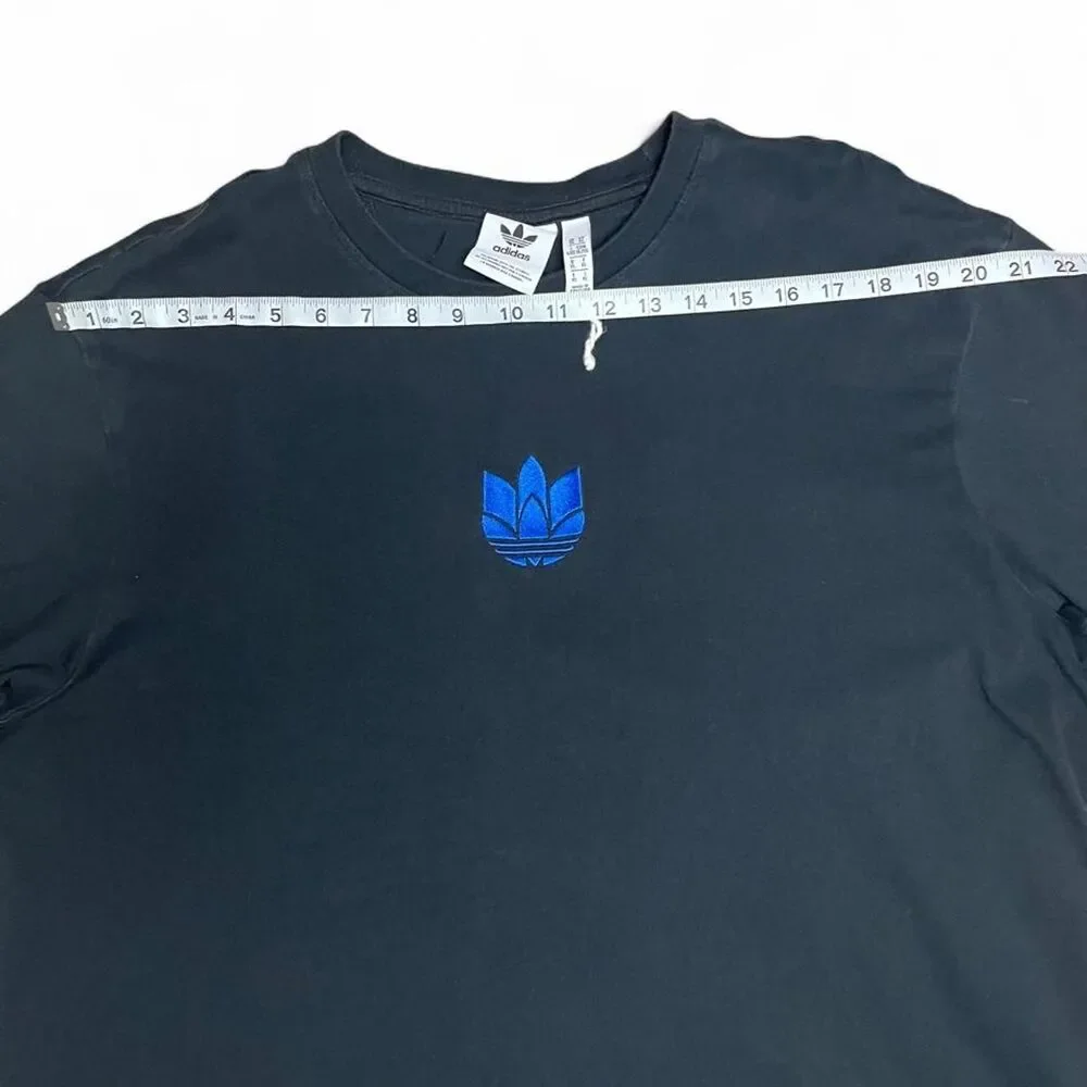 Adidas Originals Men's Black T-shirt W/ Blue Logo